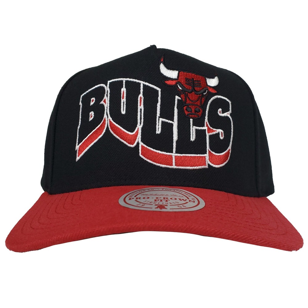 Chicago Bulls Mitchell & Ness NBA‎ Pro Fit Snapback Hat Cap Embroidery Logo NWT